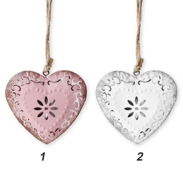 Srdce závěs plech 7,5cm mix